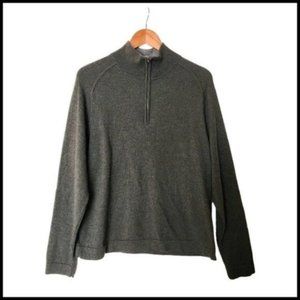 Calvin Klein Extra Fine Italian Merino Wool‎ 1/4 Zip Sweater XL Gray
